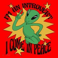 I'm An Introvert I Come In Peace Alien Santa Hat thumb 1