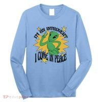 I'm An Introvert I Come In Peace Alien Long Sleeve Shirt thumb 0