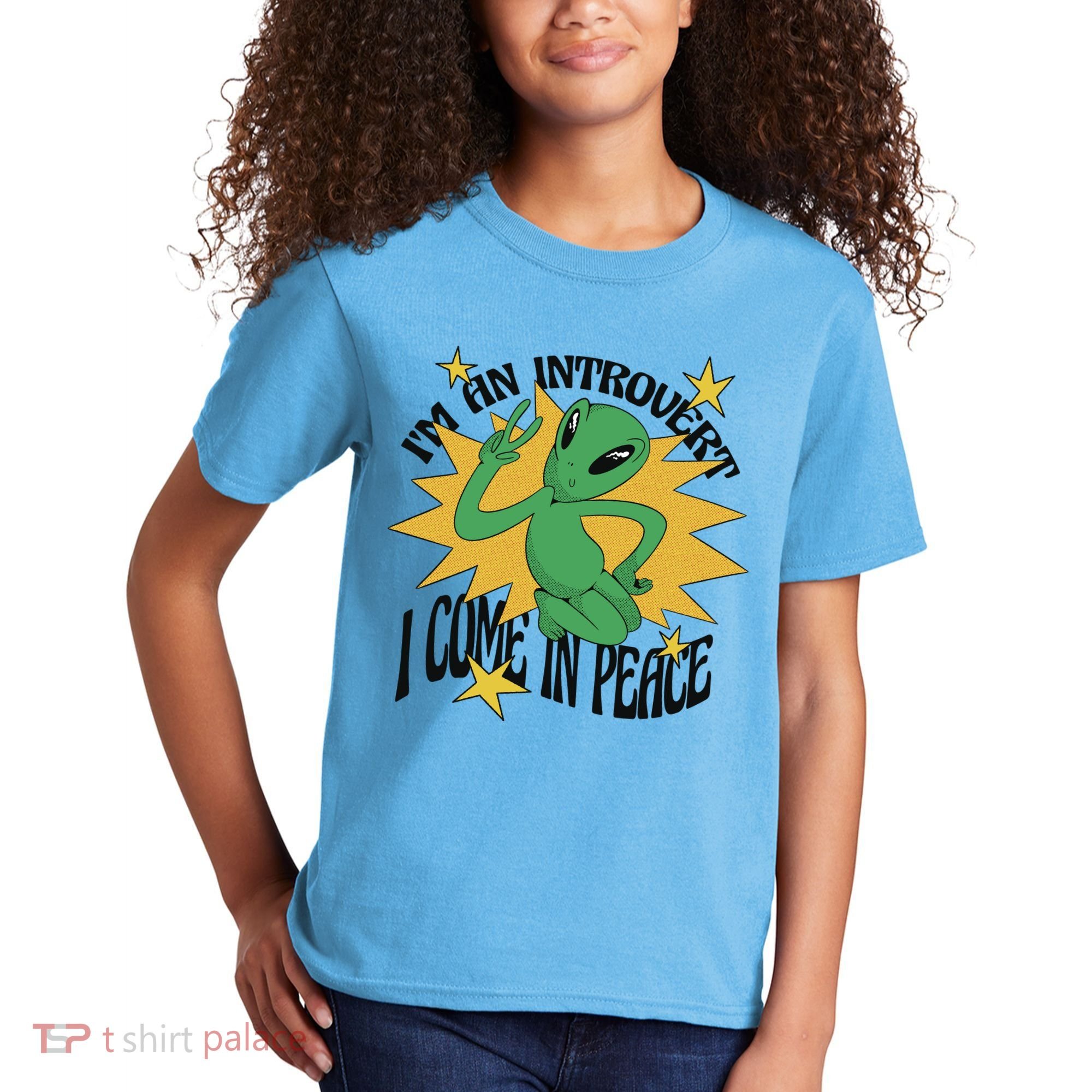 I'm An Introvert I Come In Peace Alien Kids T-Shirt