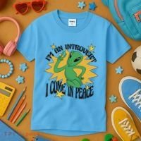 I'm An Introvert I Come In Peace Alien Kids T-Shirt thumb 3