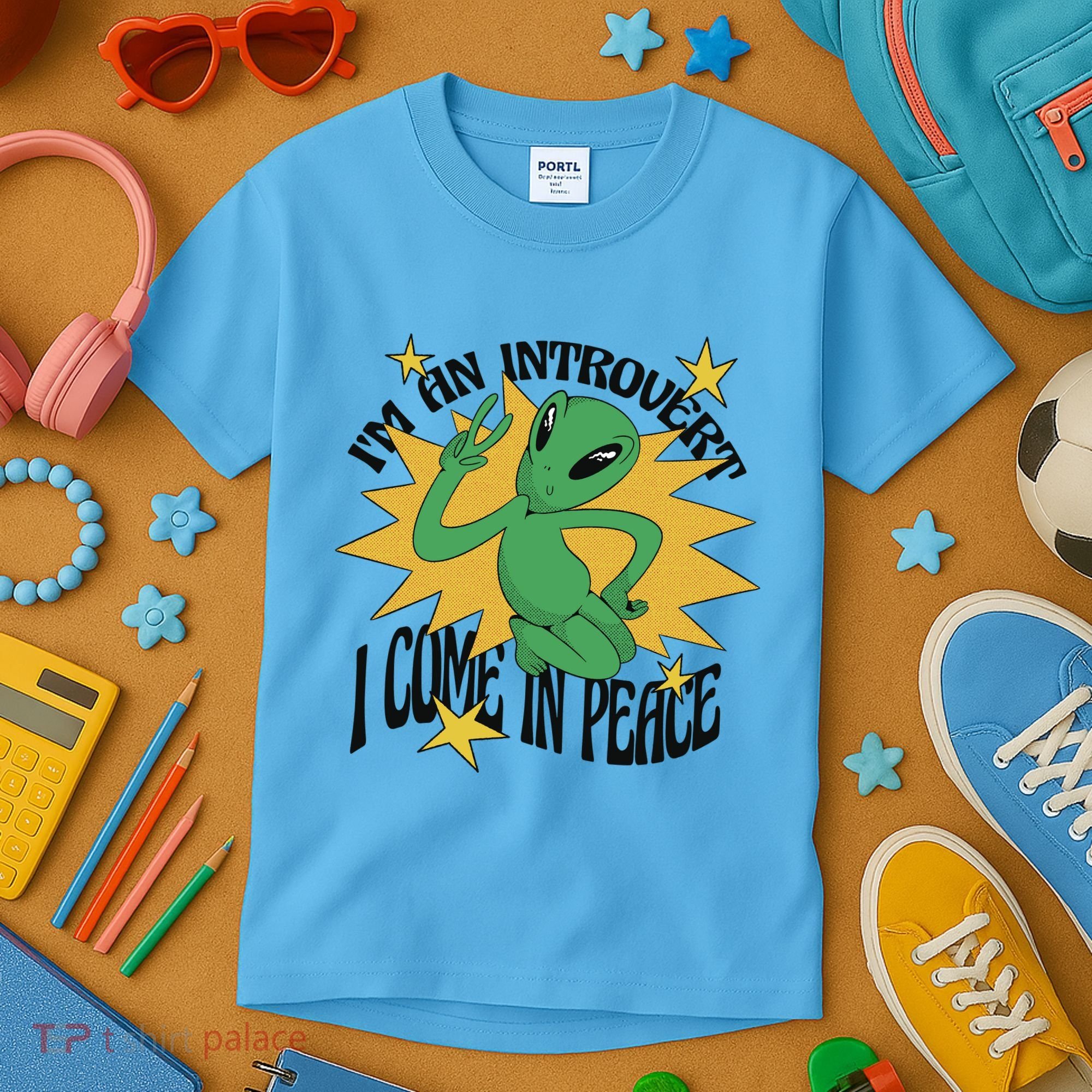I'm An Introvert I Come In Peace Alien Kids T-Shirt