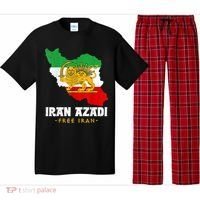 IRAN AZADI Iran Flag Map Lion Sun Sword Free Iran Revolution Pajama Set thumb 0