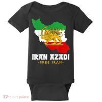 IRAN AZADI Iran Flag Map Lion Sun Sword Free Iran Revolution Baby Bodysuit thumb 0