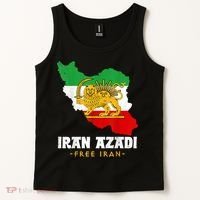 IRAN AZADI Iran Flag Map Lion Sun Sword Free Iran Revolution Tank Top thumb 2