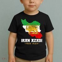 IRAN AZADI Iran Flag Map Lion Sun Sword Free Iran Revolution Toddler T-Shirt thumb 2