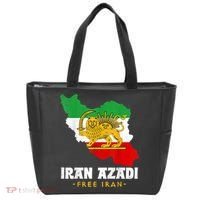 IRAN AZADI Iran Flag Map Lion Sun Sword Free Iran Revolution Tote Bag thumb 0