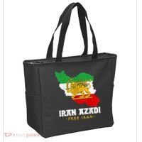 IRAN AZADI Iran Flag Map Lion Sun Sword Free Iran Revolution Tote Bag thumb 2