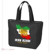 IRAN AZADI Iran Flag Map Lion Sun Sword Free Iran Revolution Tote Bag thumb 3