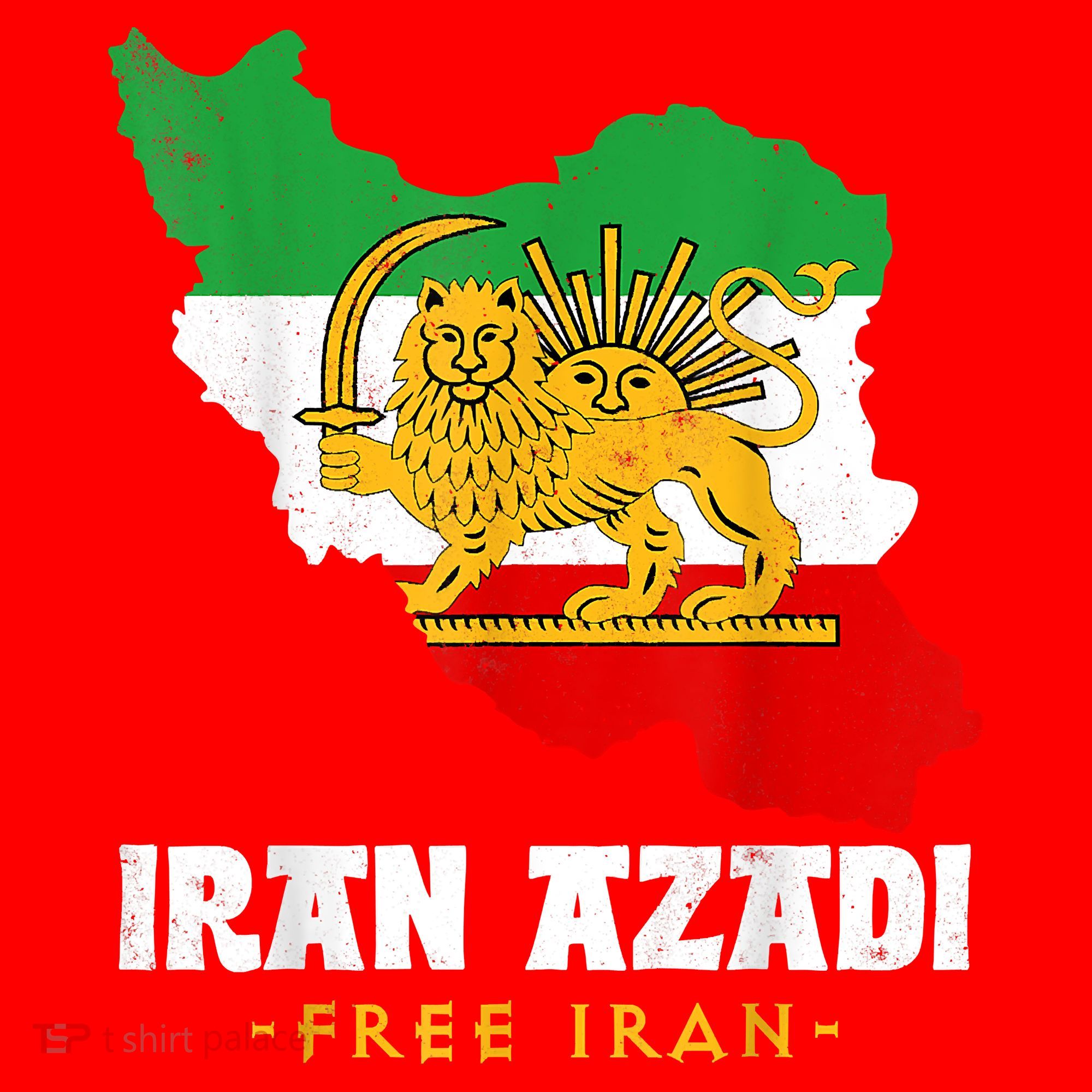 IRAN AZADI Iran Flag Map Lion Sun Sword Free Iran Revolution Santa Hat