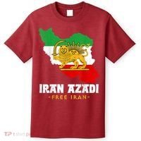 IRAN AZADI Iran Flag Map Lion Sun Sword Free Iran Revolution T-Shirt thumb 0