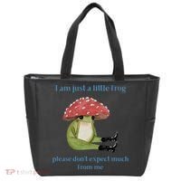 I Am Just A Little Frog Dont Expect Much Cute Cartoon Tote Bag thumb 0