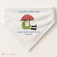 I Am Just A Little Frog Dont Expect Much Cute Cartoon USA-Made Doggie Bandana thumb 0