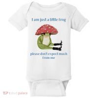 I Am Just A Little Frog Dont Expect Much Cute Cartoon Baby Bodysuit thumb 0