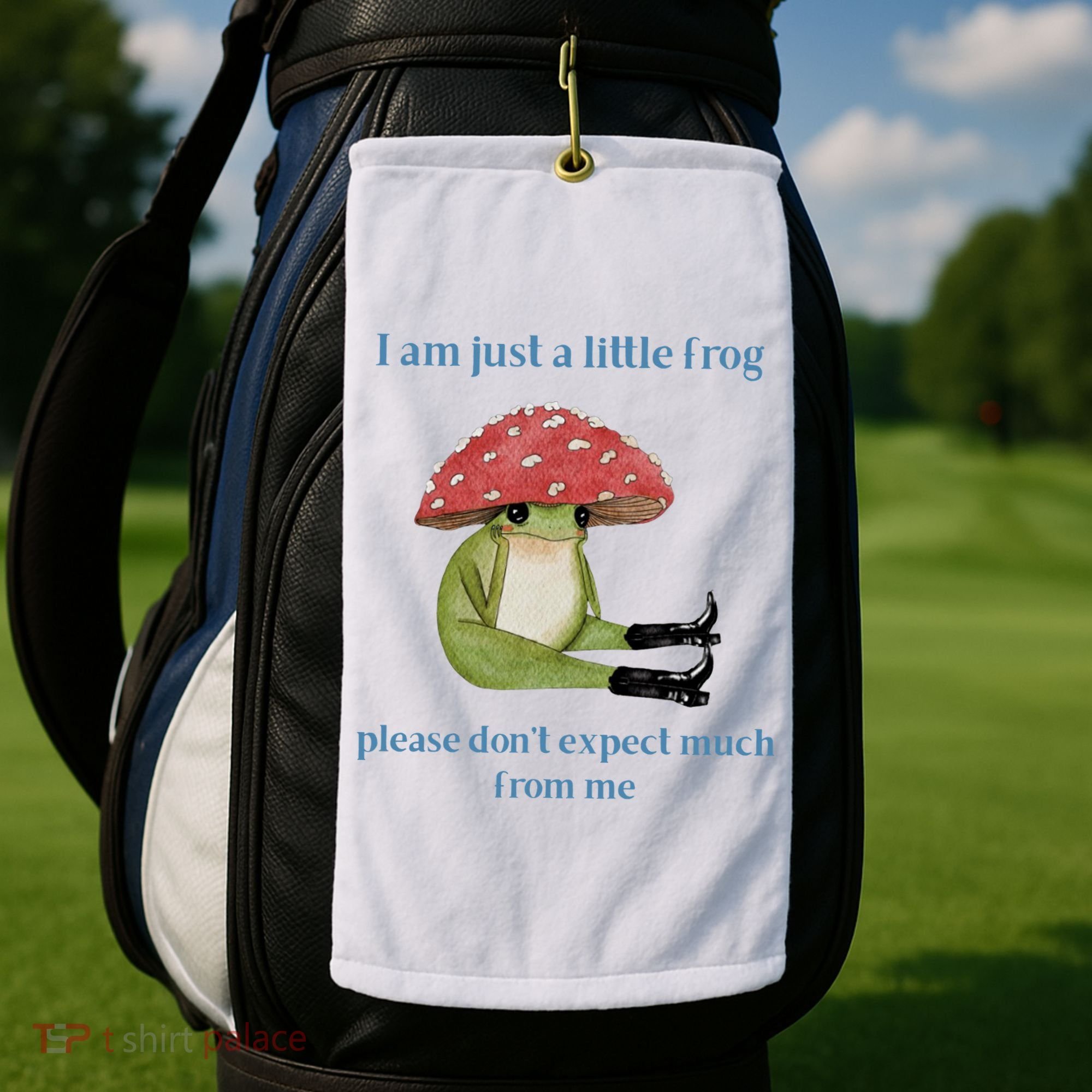 I Am Just A Little Frog Dont Expect Much Cute Cartoon Golf Towel