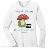 I Am Just A Little Frog Dont Expect Much Cute Cartoon Women's Long Sleeve Shirt thumb 0