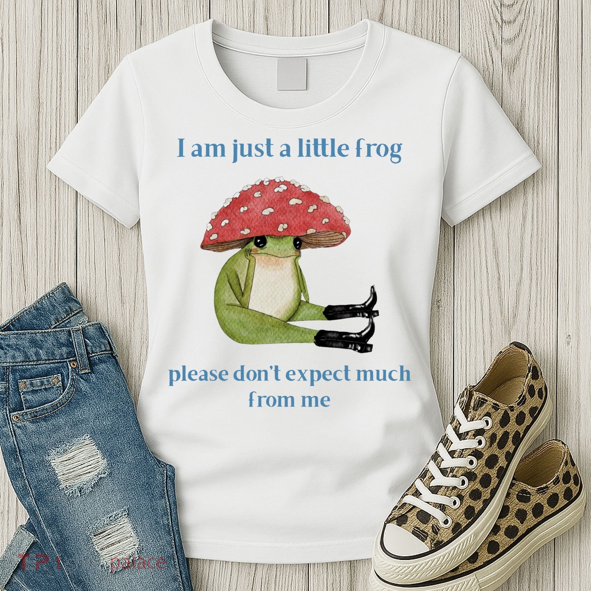 I Am Just A Little Frog Dont Expect Much Cute Cartoon Women's T-Shirt