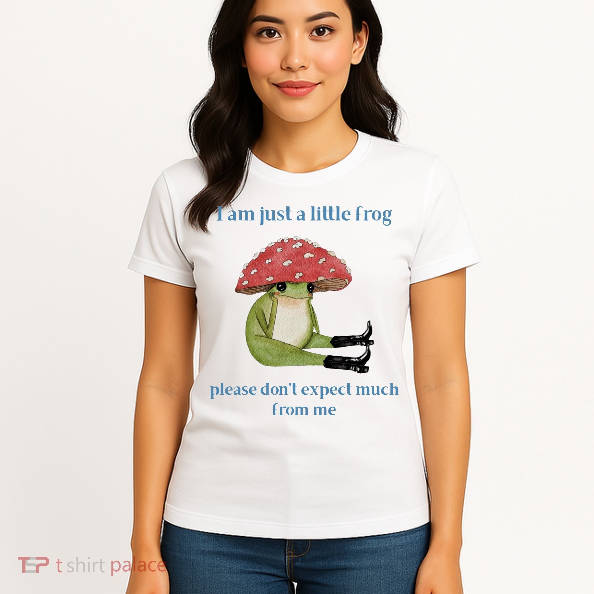 I Am Just A Little Frog Dont Expect Much Cute Cartoon Women's T-Shirt