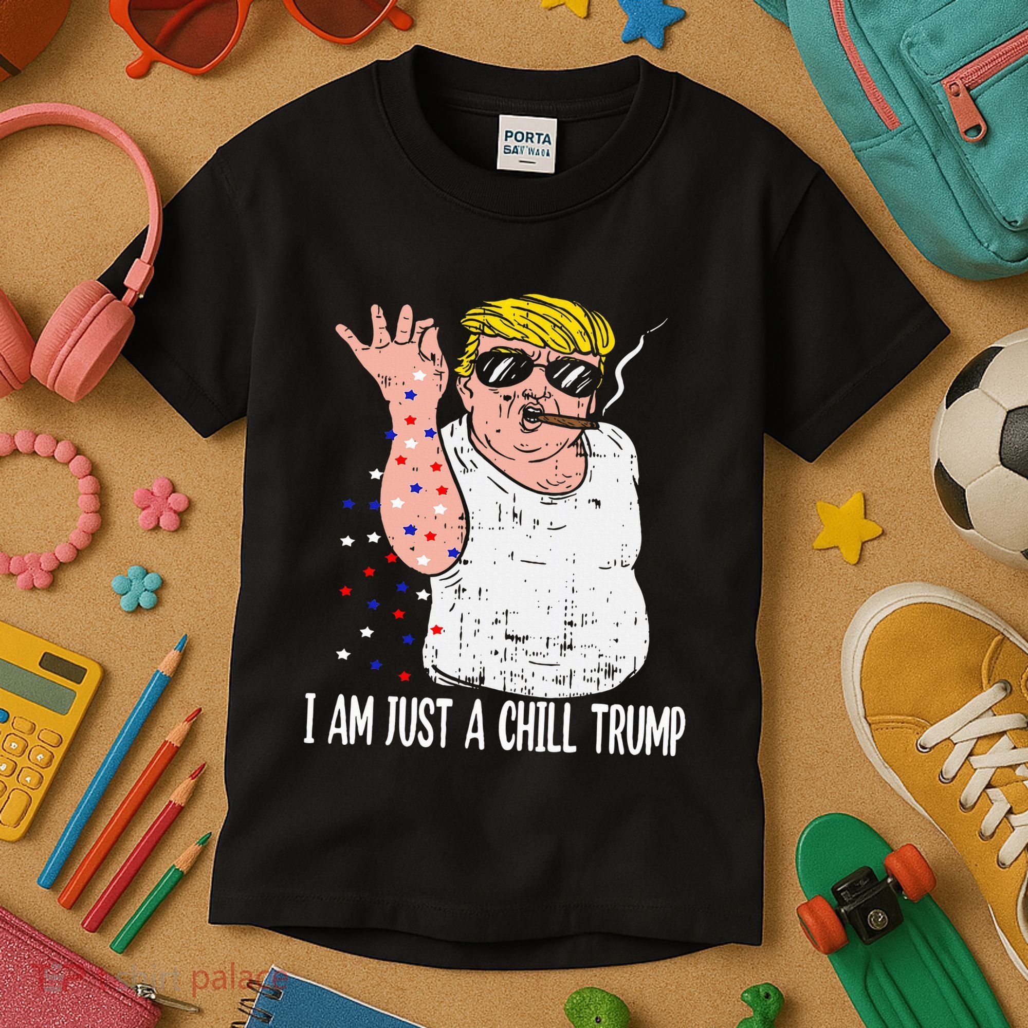 I Am Just A Chill Guy Trump Funny Meme For Trump Supporters Kids T-Shirt