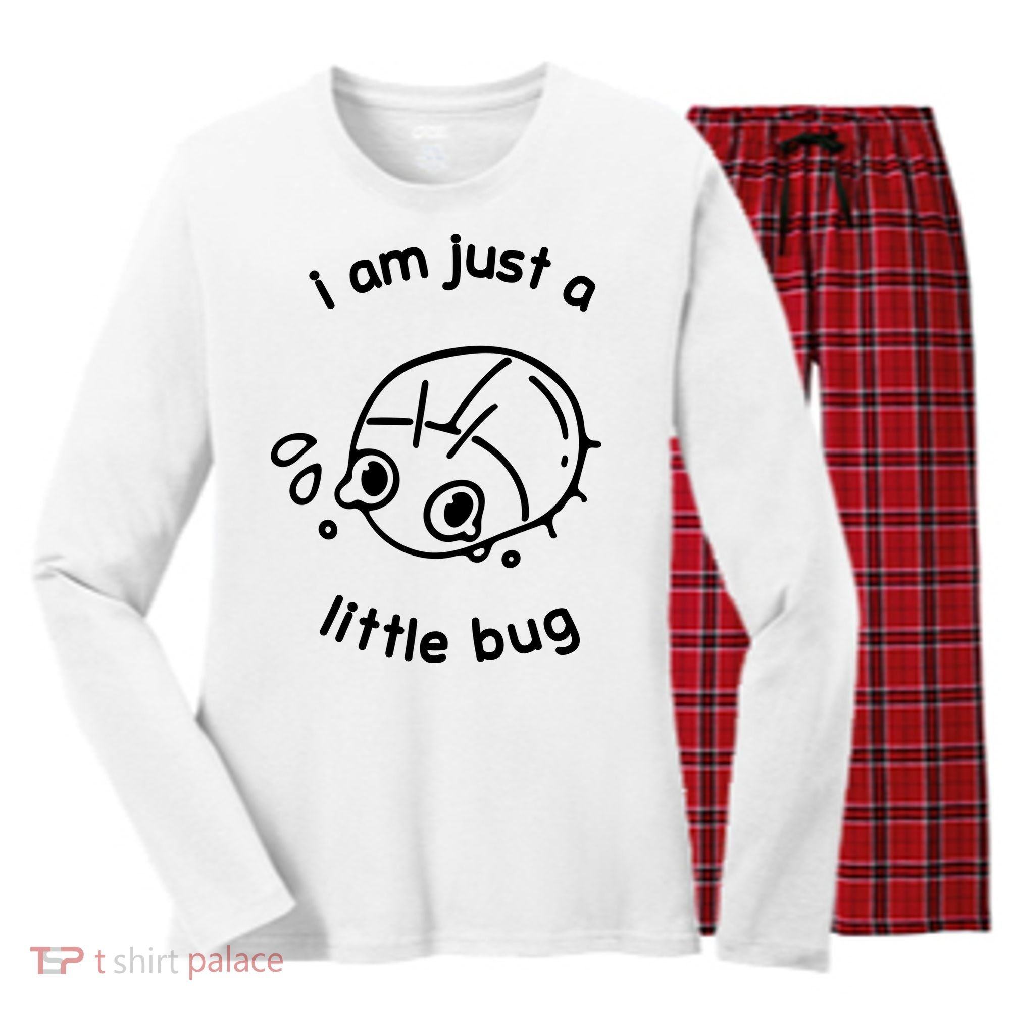 I Am Just A Little Bug Women's Long Sleeve Flannel Pajama Set 