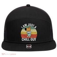 I Am Just A Chill Guy Chillguy Fun Meme Chillin 7 Panel Mesh Trucker Snapback Hat thumb 0