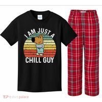 I Am Just A Chill Guy Chillguy Fun Meme Chillin Kids Plaid Pajama Set thumb 0