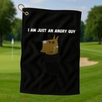 I Am Just An Angry Guy Meme Funny Golf Towel thumb 1
