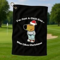 I Am Just A Chill Guy Who Likes Christmas Chillguy Funny Golf Towel thumb 1
