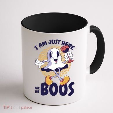 I Am Just Here For The Boos Ghost Coffee Mug back