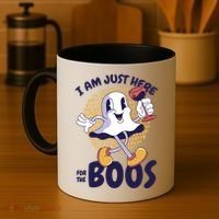 I Am Just Here For The Boos Ghost Coffee Mug thumb 4