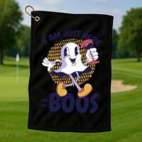 I Am Just Here For The Boos Ghost Golf Towel thumb 1