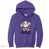 I Am Just Here For The Boos Ghost Kids Hoodie thumb 0