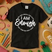I Am Kind Enough Loved Inspirational Motivational Kids T-Shirt thumb 3
