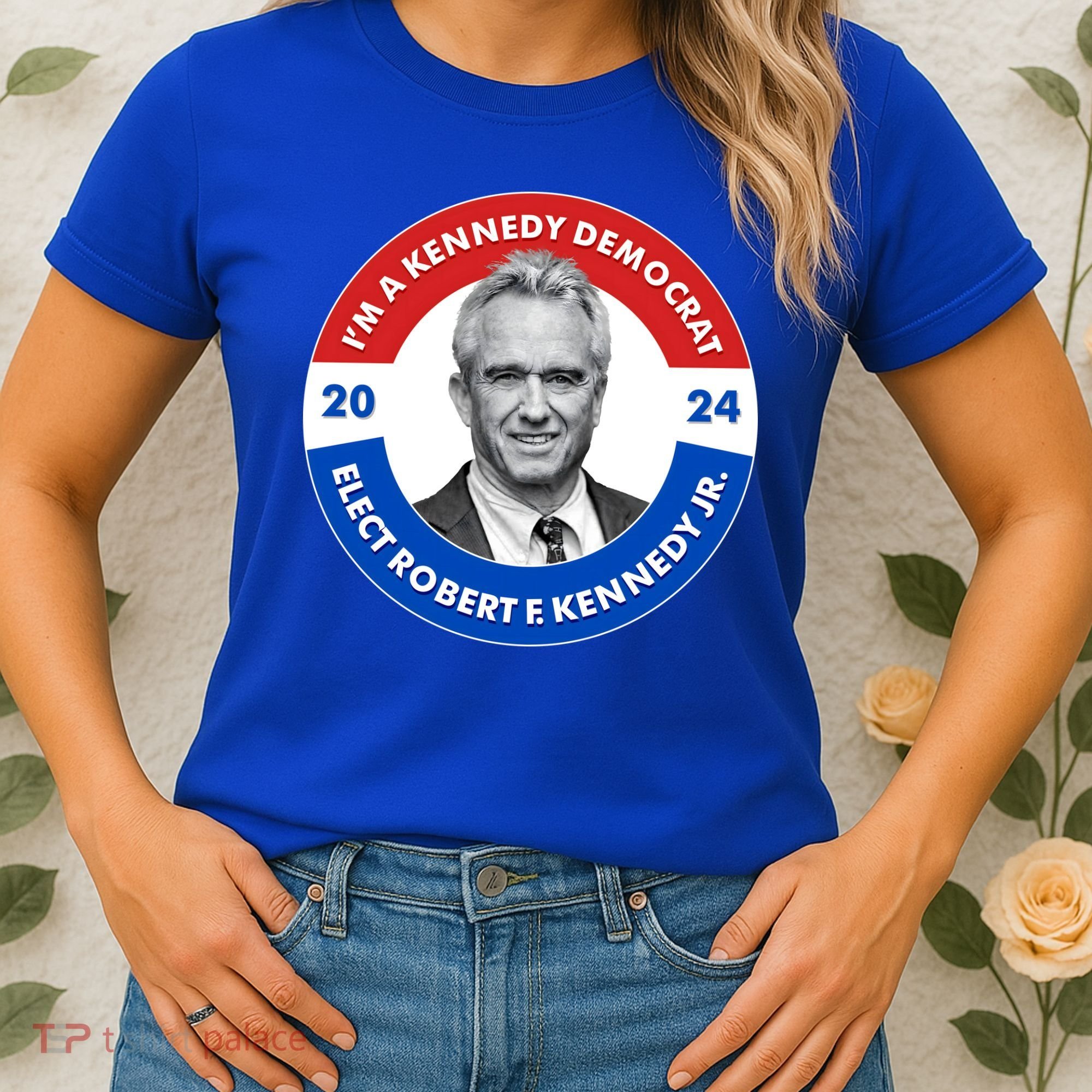 Im A Kennedy Democrat Elect Robert F Kennedy Jr For President Emblem Button Women's T-Shirt