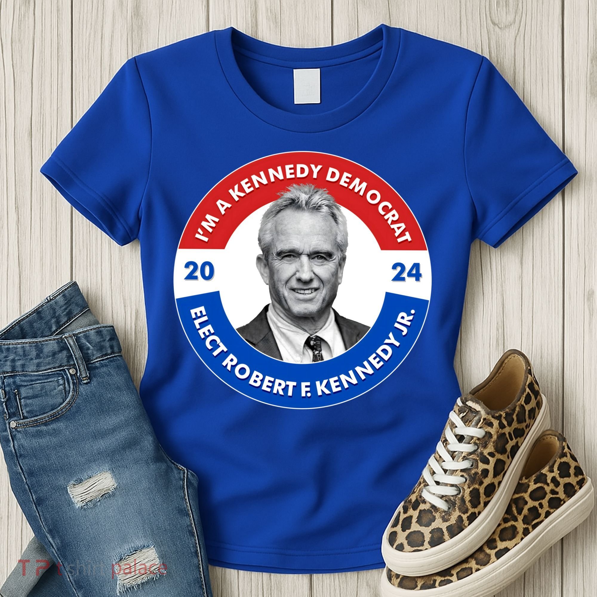 Im A Kennedy Democrat Elect Robert F Kennedy Jr For President Emblem Button Women's T-Shirt