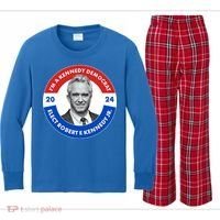 Im A Kennedy Democrat Elect Robert F Kennedy Jr For President Emblem Button Kids Long Sleeve Plaid Pajama Set thumb 0