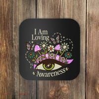 I Am Loving Awareness Ram Dass Mantra Mandala Coaster thumb 0