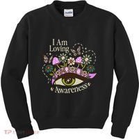 I Am Loving Awareness Ram Dass Mantra Mandala Kids Sweatshirt thumb 0