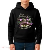 I Am Loving Awareness Ram Dass Mantra Mandala Kids Hoodie thumb 4