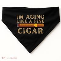 Im Aging Like A Fine Cigar Birthday USA-Made Doggie Bandana thumb 0
