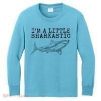 Im A Little Sharkastic Funny Shark Sarcastic Kids Long Sleeve Shirt thumb 0