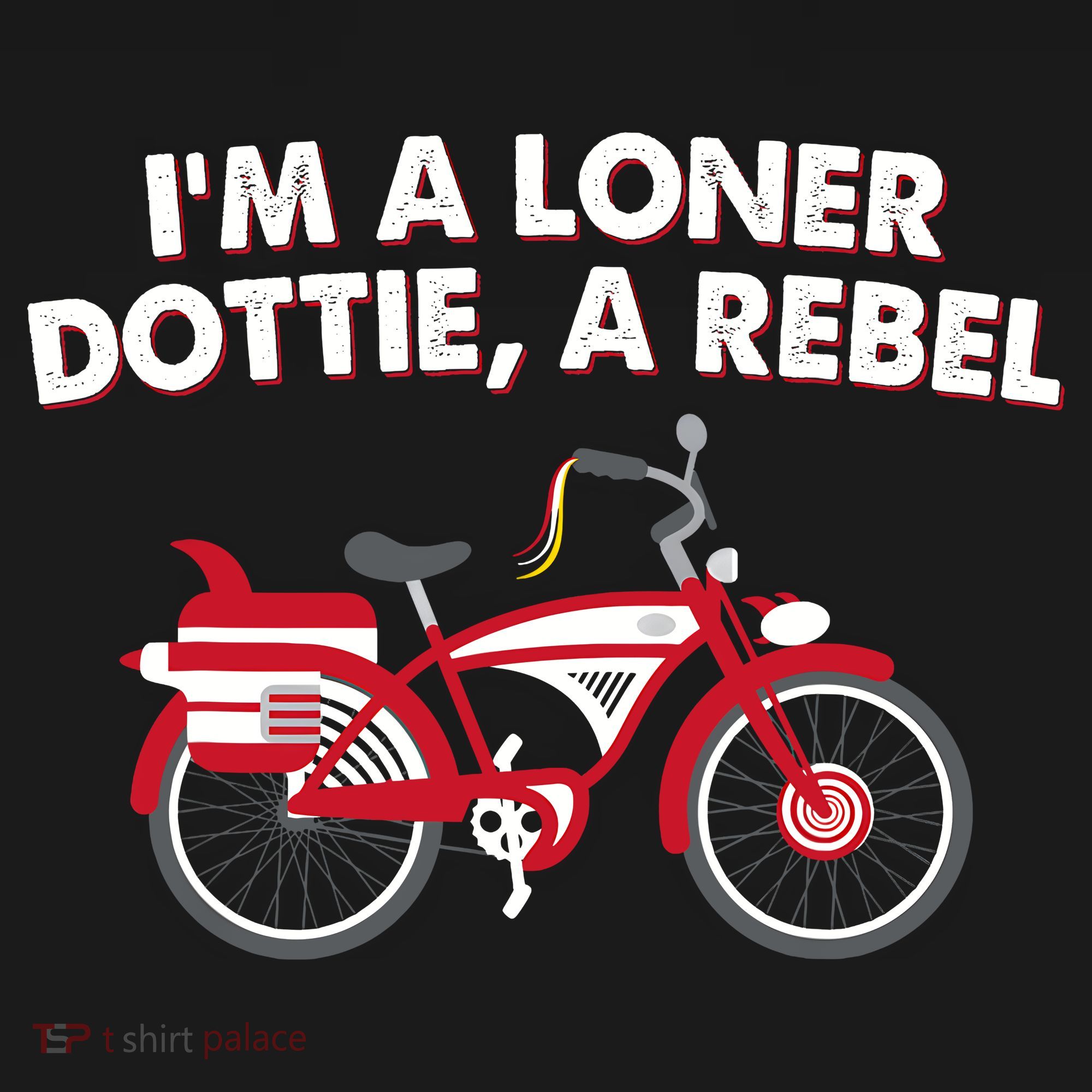Im A Loner Dottie A Rebel Bicycle USA-Made Doggie Bandana