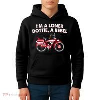 Im A Loner Dottie A Rebel Bicycle Kids Hoodie thumb 4