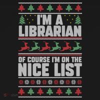 I'm A Librarian Of Course I'm On The Nice List Xmas Book Fan Gift Women's Hoodie thumb 2
