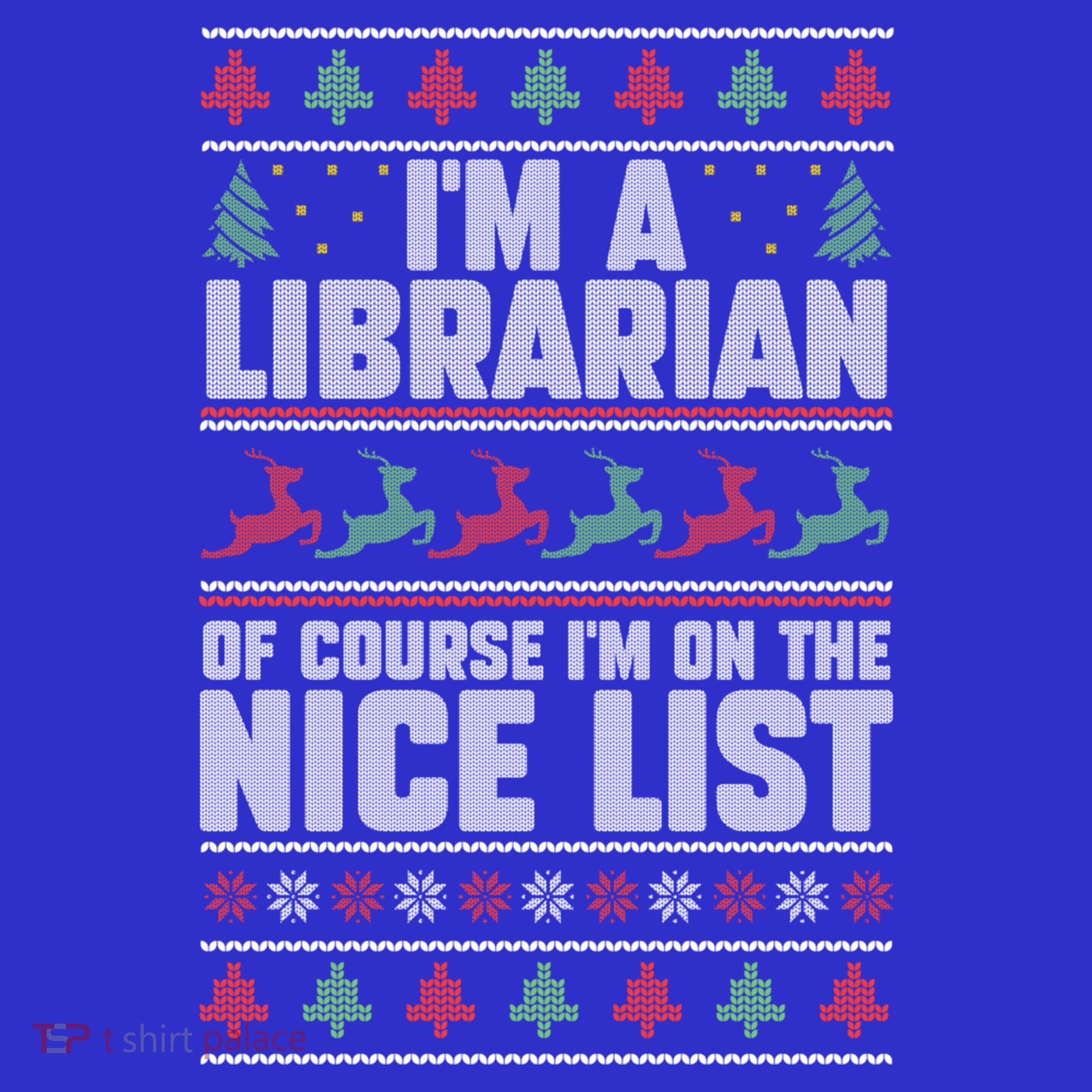 I'm A Librarian Of Course I'm On The Nice List Xmas Book Fan Gift Coaster