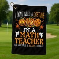 I’m A Math Teacher My Job Title Is Scary Enough Halloween Golf Towel thumb 1