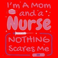 I'm A Mom And A Nurse Nothing Scares Me Funny Santa Hat thumb 1
