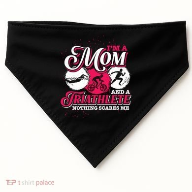 Im A Mom And A Triathlete Triathlon Cute Gift USA-Made Doggie Bandana
