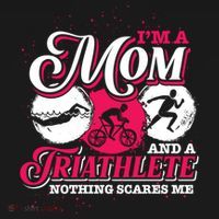 Im A Mom And A Triathlete Triathlon Cute Gift Bucket Hat thumb 4