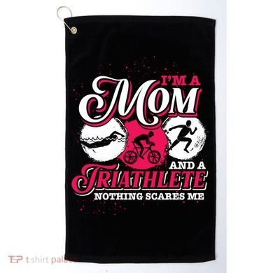 Im A Mom And A Triathlete Triathlon Cute Gift Golf Towel