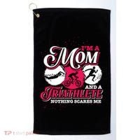 Im A Mom And A Triathlete Triathlon Cute Gift Golf Towel thumb 0